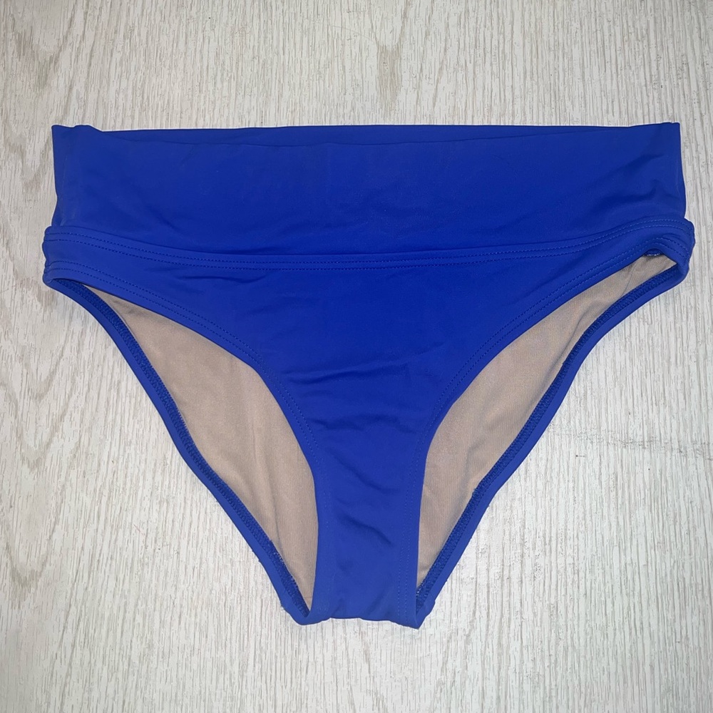 VICTORIAS SECRET royal blue high waisted bikini bottoms size S